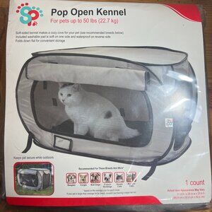 SportPet Designs Large Pop Open Kennel, Portable Cat Cage Kennel, Waterproof Pet